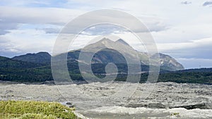 Mountain in Matanuska, Alaska in cloudy day