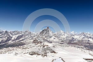 Mountain Matterhorn with blue sky Zermatt, Switzerland