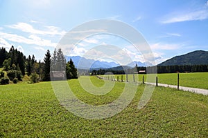 Mountain meadows and pastures in the Austrian Alps