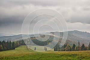 Mountain meadows under Zakluky peak