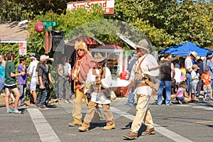Mountain men performers in the