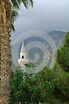 Mountain and minaret above KaÅŸ, Turkey