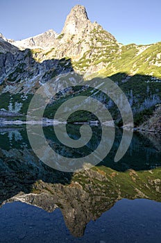 Mountain reflected in lake
