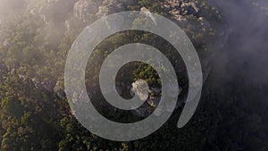 Mountain Mist Aerial Establishing Jungle