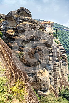 Mountain monastery at Meteora, Greece