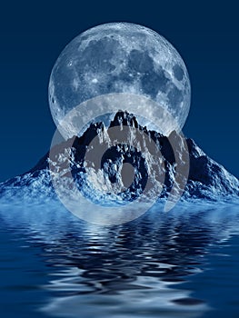 Mountain with Moon