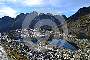 Mountain nature blue sky green park wood clouds lake reflex nice