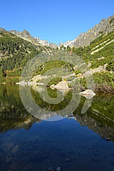 Mountain nature blue sky green park wood clouds lake reflex nice