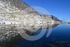 Mountain nature blue sky green park wood clouds lake reflex nice