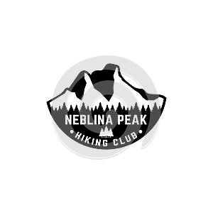 Mountain of Neblina Peak Vintage Logo Design Template photo