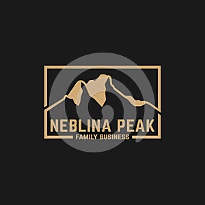Mountain of Neblina Peak for Adventure Outdoor Hiking Vintage Logo Design Template photo