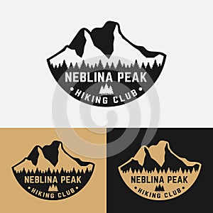 Mountain of Nebline Hiking Club Vintage Badge Logo Design Template photo
