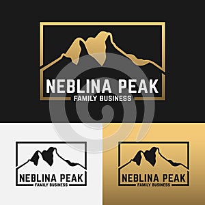 Mountain of Neblina Peak Family Business Logo Design Template photo