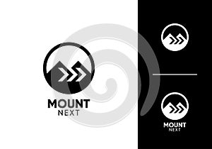 mountain next arrow logo vector design
