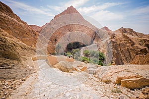 Mountain oasis Chebika in Sahara desert, Tunisia