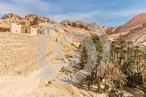 Mountain oasis Chebika in Sahara desert, Tunisia