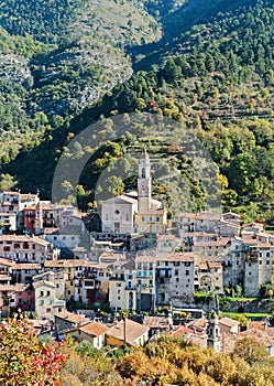 Mountain old village Luseram, Provence Alpes Cote d'Azur