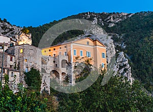 Mountain old village Peille, Provence Alpes, France.