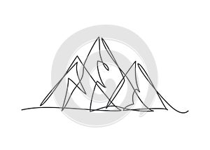 Mountain One line drawing on white background