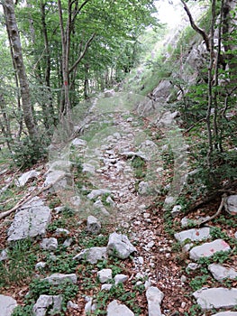 Mountain Orjen Montenegro hiking path to the mountain top photo