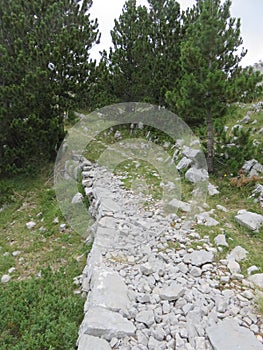 Mountain Orjen Montenegro hiking path to the mountain top photo