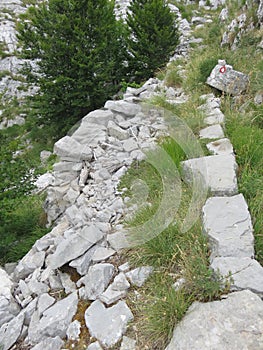 Mountain Orjen Montenegro old hiking trail remain built by Austrohungarian army photo