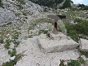 Mountain Orjen Montenegro remains of a old ropewaz