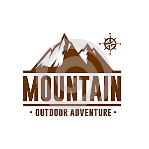 Mountain Outdoor Adventure Logo Vector Design Illustration