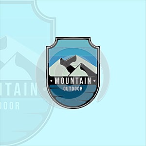 mountain outdoor emblem logo vintage vector illustration template icon graphic design. outdoor sign or symbol for travel or