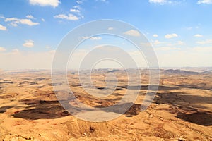 Mountain panorama in crater Makhtesh Ramon, Negev Desert, Israel