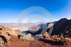 Mountain panorama of Death Valley from above