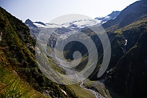 Mountain panorama in the Habach Valley in summer