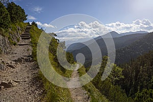 Mountain panorama at Herzogstand mountain in Bavaria, Germany