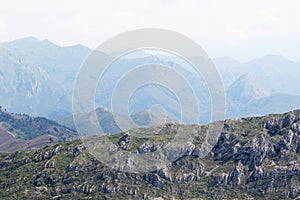 Mountain panorama from Mirador del Fitu, Asturias, Spain