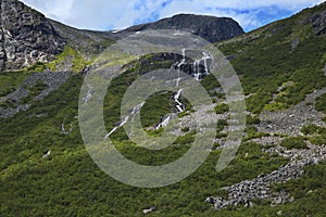 Mountain panorama at the road Trollstigen, More og Romsdal county, Norway