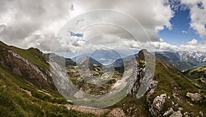 Mountain panorama from Rofanspitze mountain, Rofan, Tyrol, Austria