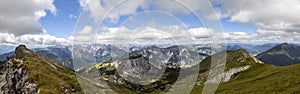 Mountain panorama from Rofanspitze mountain, Rofan, Tyrol, Austria