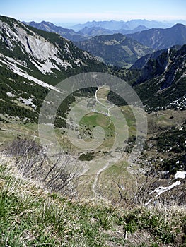 Mountain panorama from Rotwand mountain, Bavaria, Germany