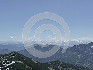 Mountain panorama from Rotwand mountain, Bavaria, Germany