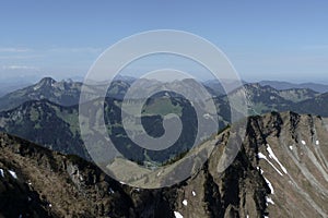 Mountain panorama from Rotwand mountain, Bavaria, Germany