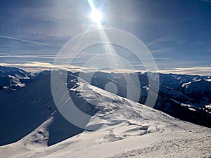 Mountain panorama of Saalbach-Hinterglemm, Austria