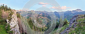 Mountain panorama of ski resort in summer, Tatras, Zakopane, Poland, Lesser Poland Voivodeship