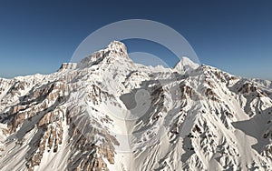 Mountain panorama with snowcapped mountains