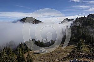 Mountain panorama at Taubenstein mountain, Bavaria