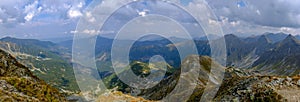 Mountain panorama from top of Banikov peak in Slovakian Tatra mo