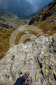 Horské panorama z vrcholu Baníkov ve slovenských Tatrách mo