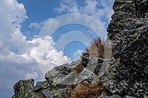 Mountain panorama from top of Banikov peak in Slovakian Tatra mo