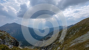 Mountain panorama from top of Banikov peak in Slovakian Tatra mo