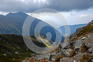 Mountain panorama from top of Banikov peak in Slovakian Tatra mo