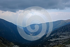 Mountain panorama from top of Banikov peak in Slovakian Tatra mo